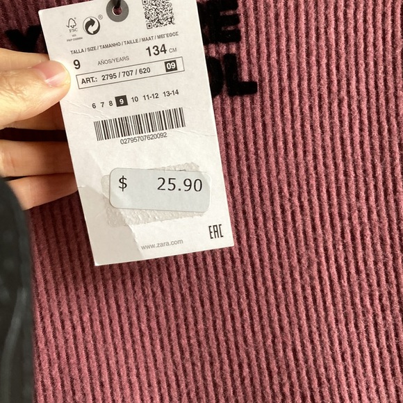 NWT Zara girl mock neck ribbed skater dress size 9 - Picture 2 of 3